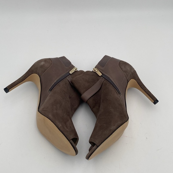 Marc Fisher taupe Peep-Toe Heeled Boots women 8.5 event Casual retro Y2K office - Picture 9 of 15